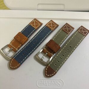 Watch strap 20mm lot of 2, Zuludiver brand, cloth and leather, military style